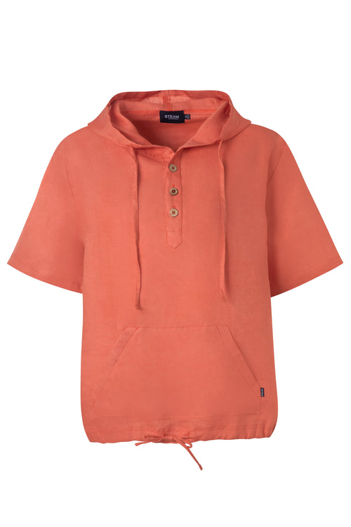 Sale Linen short sleeve hoodie