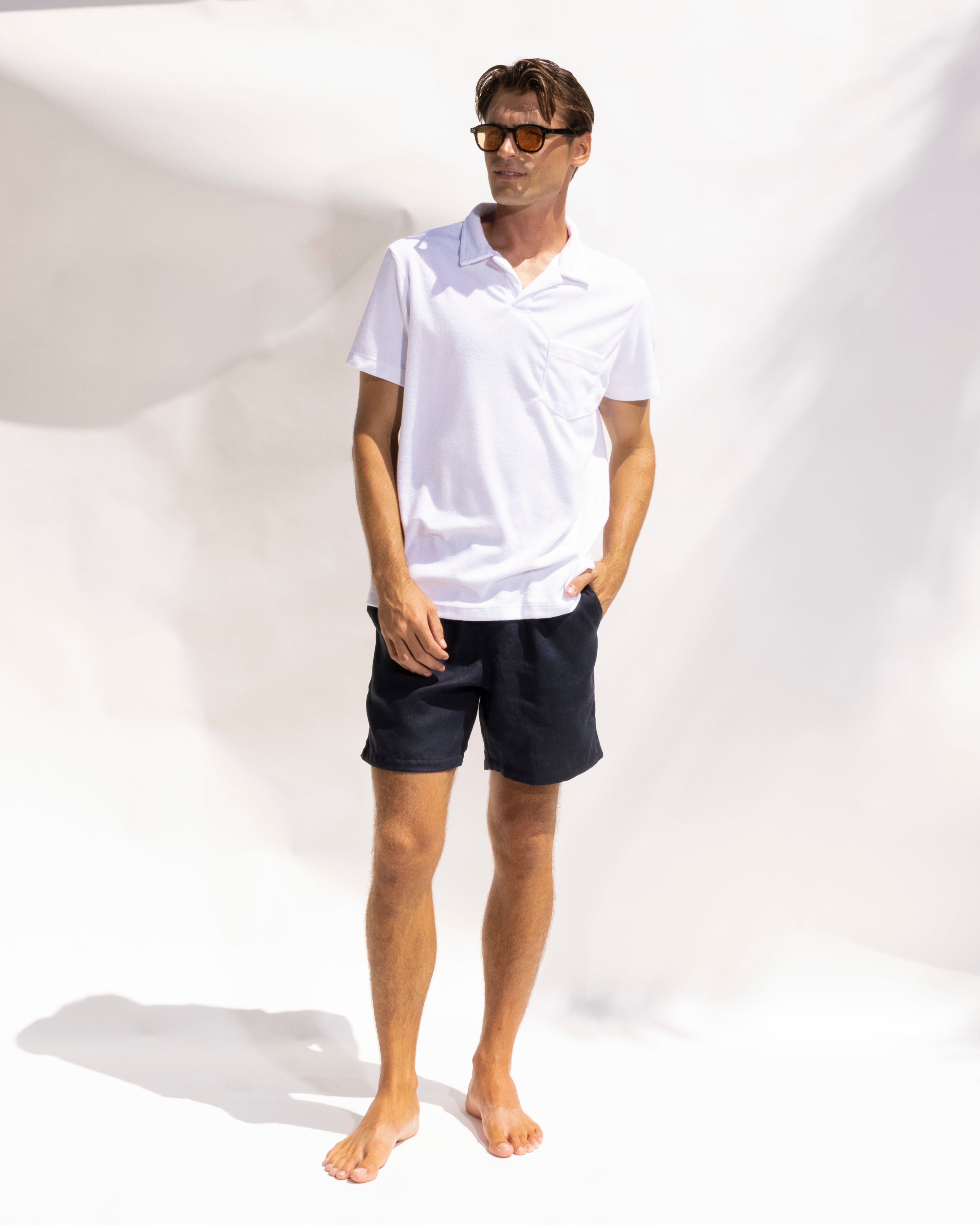 Cream Linen Look Floaty Beach Shorts