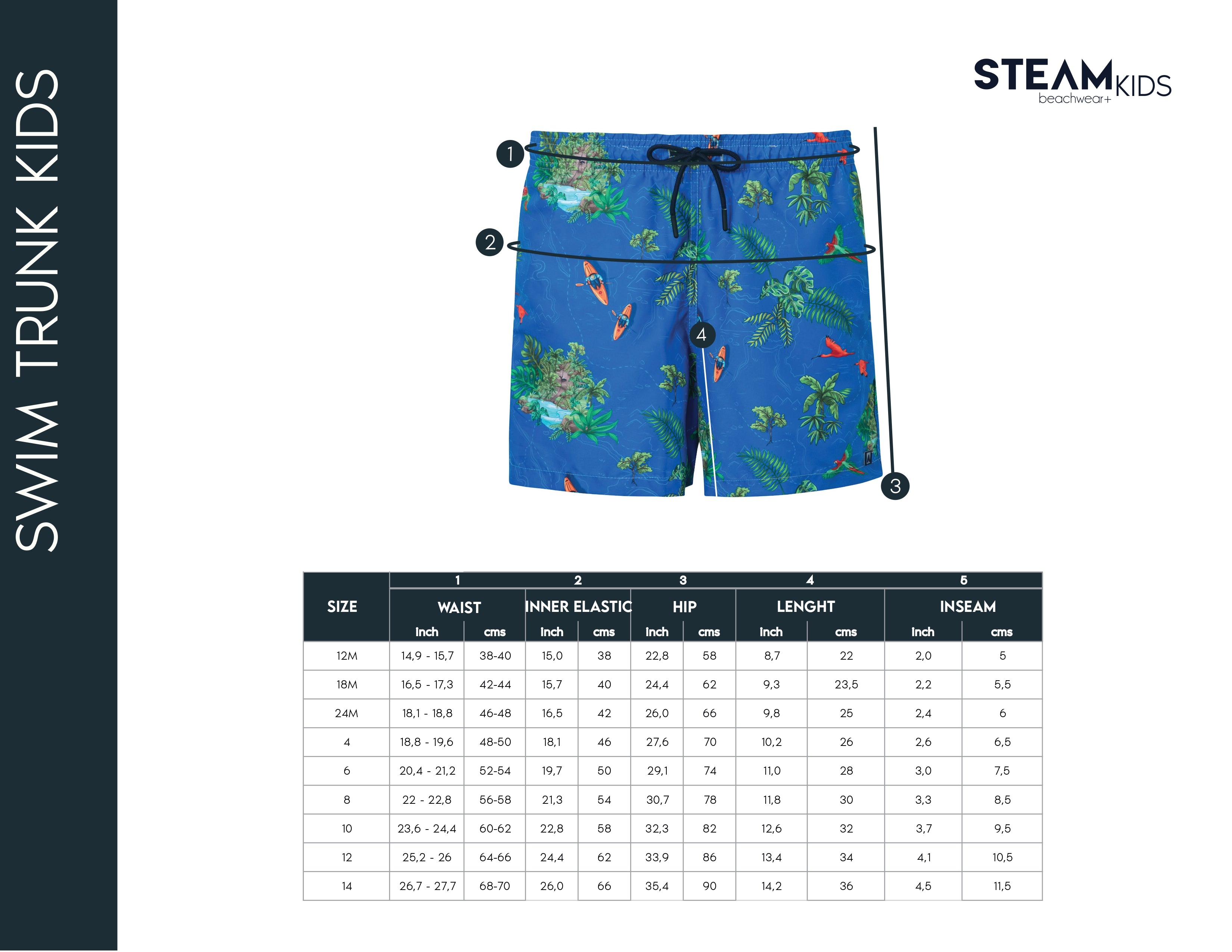 Kids swim trunk explorer