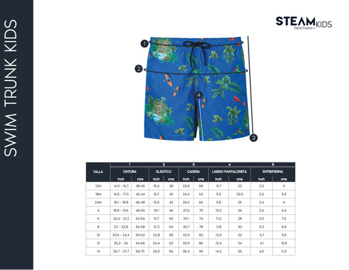 Sale Kids swim trunks foliage