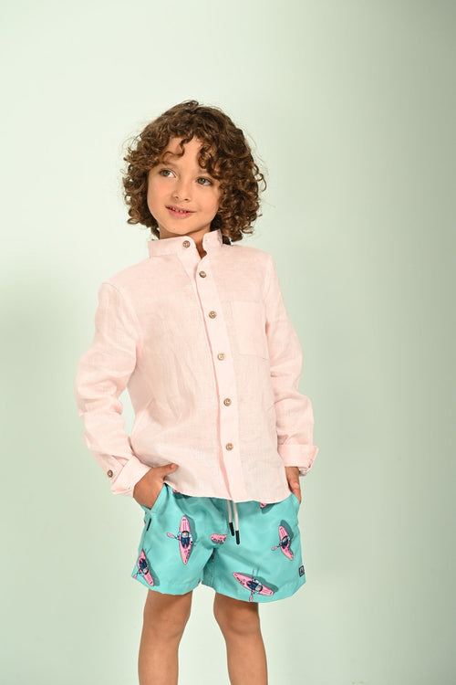 Sale Kids linen nehru shirt